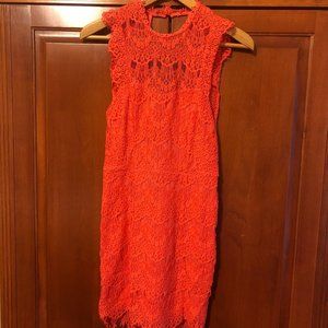 Free People Coral Lace Dress NWOT